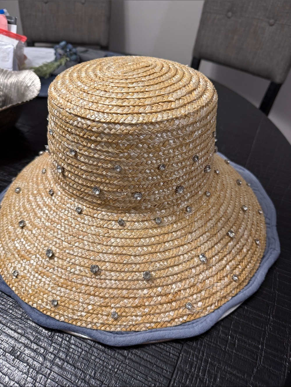 Embellished Straw Sun Hat - Natural